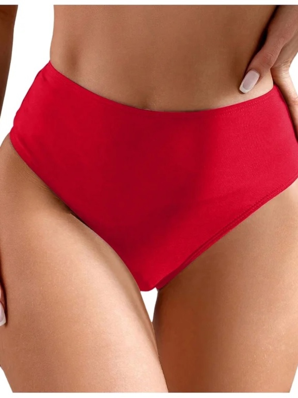 NWOT High-Waisted Red Bikini Bottoms